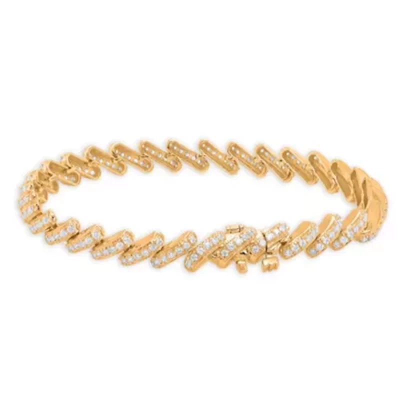 Lab Created Sterling Silver 2 Cttw Lab-Grown GH/SI2 Diamond Bracelet