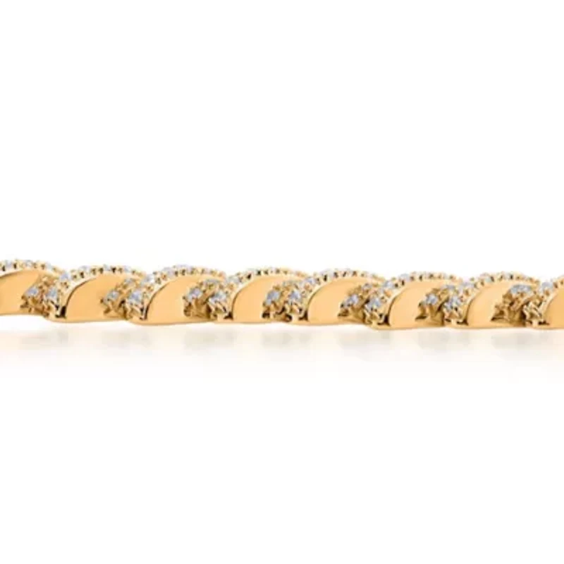 Lab Created Sterling Silver 2 Cttw Lab-Grown GH/SI2 Diamond Bracelet