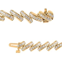 Lab Created Sterling Silver 2 Cttw Lab-Grown GH/SI2 Diamond Bracelet