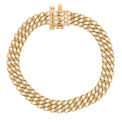 Lab Created Sterling Silver 2-1/2 Cttw Lab-Grown GH/SI2 Diamond Bracelet