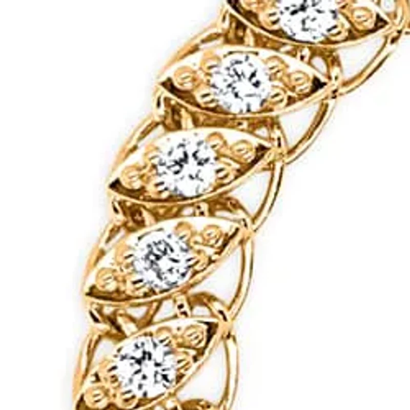 Lab Created Sterling Silver 1 Cttw Lab-Grown GH/SI2 Diamond Bracelet