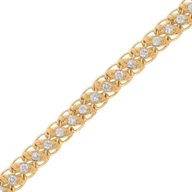 Lab Created Sterling Silver 1 Cttw Lab-Grown GH/SI2 Diamond Bracelet