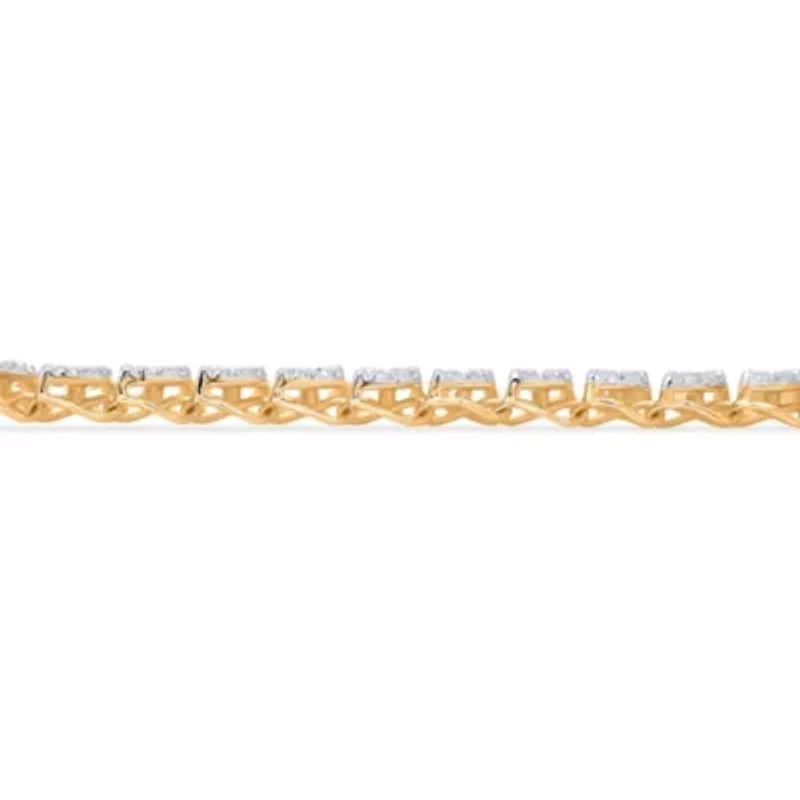 Lab Created Sterling Silver 1 Cttw Lab-Grown GH/SI2 Diamond Bracelet