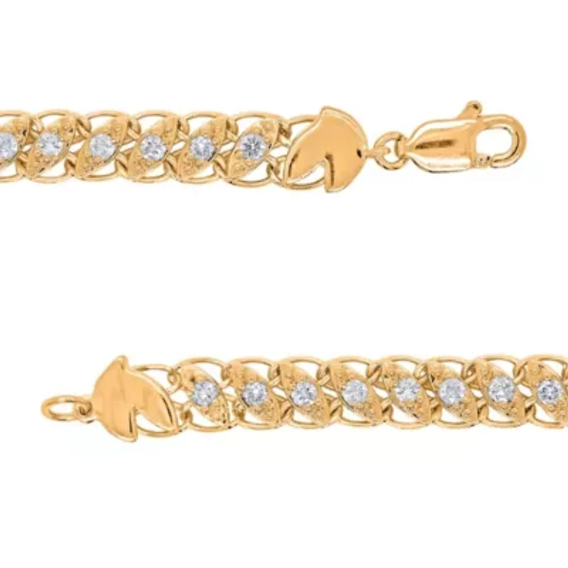 Lab Created Sterling Silver 1 Cttw Lab-Grown GH/SI2 Diamond Bracelet
