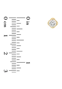  1/4 ct. t.w. Round Cut Diamond Floral Stud Earrings in 10K Two Tone Gold 