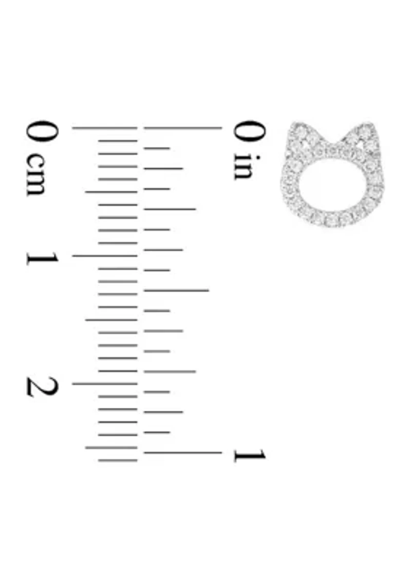 1/5 ct. t.w. Diamond Cat Stud Earrings in Sterling Silver