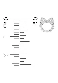 1/5 ct. t.w. Diamond Cat Stud Earrings in Sterling Silver