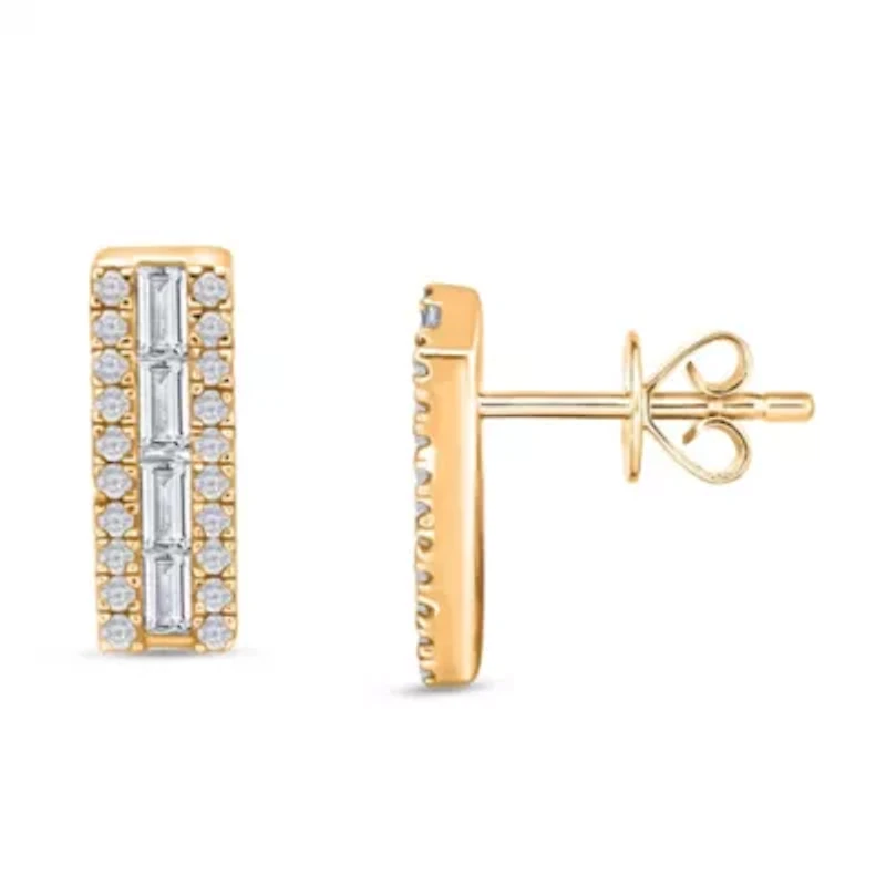 Lab Created Sterling Silver 3/8 Cttw Lab-Grown GH/SI2 Diamond Earrings