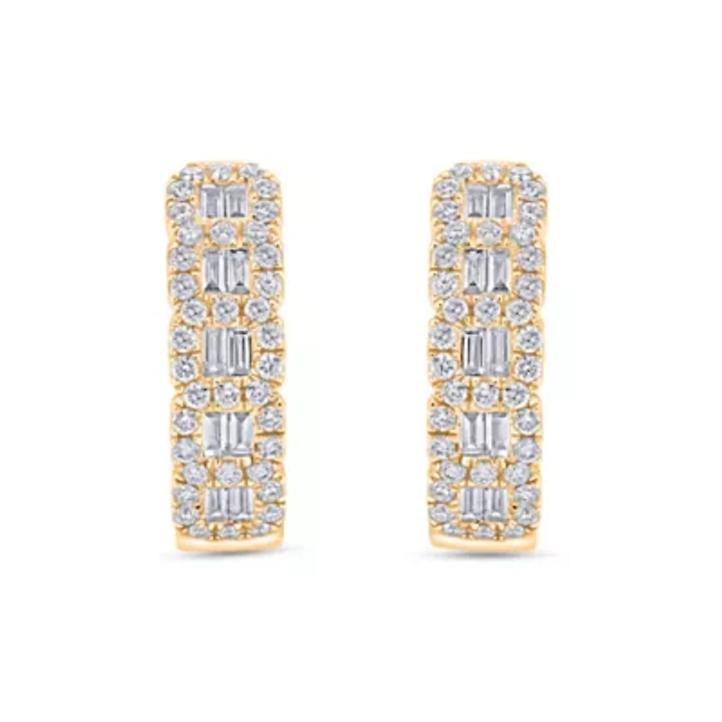 Lab Created Sterling Silver 1 Cttw Lab-Grown GH/SI2 Diamond Earrings