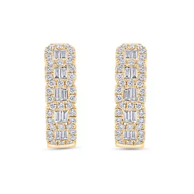 Lab Created Sterling Silver 1 Cttw Lab-Grown GH/SI2 Diamond Earrings