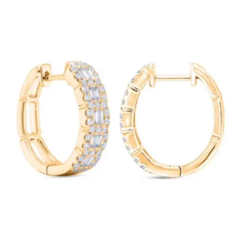 Lab Created Sterling Silver 1 Cttw Lab-Grown GH/SI2 Diamond Earrings
