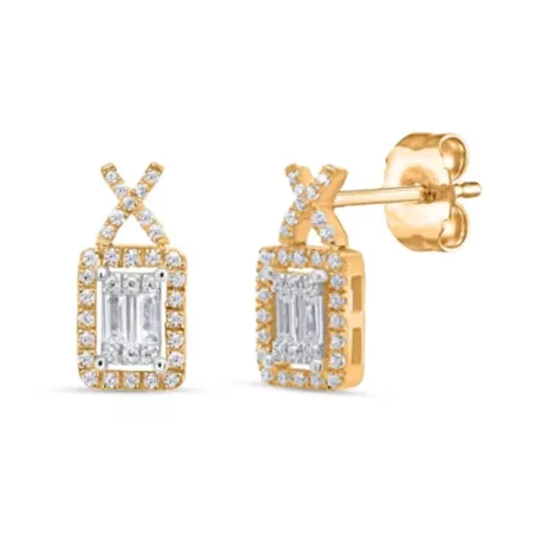 Lab Created Sterling Silver 3/8 Cttw Lab-Grown GH/SI2 Diamond Earrings