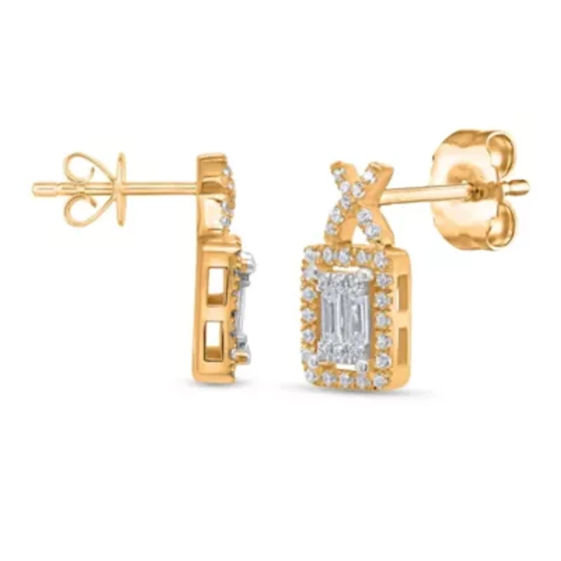 Lab Created Sterling Silver 3/8 Cttw Lab-Grown GH/SI2 Diamond Earrings