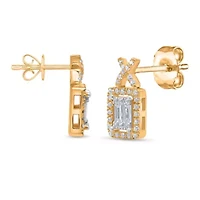 Lab Created Sterling Silver 3/8 Cttw Lab-Grown GH/SI2 Diamond Earrings