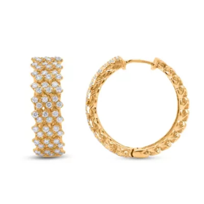 Lab Created Sterling Silver 1 Cttw Lab-Grown GH/SI2 Diamond Earrings