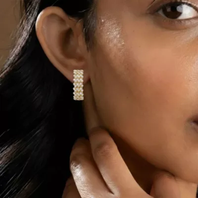 Lab Created Sterling Silver 1 Cttw Lab-Grown GH/SI2 Diamond Earrings