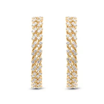 Lab Created Sterling Silver / Cttw Lab-Grown GH/SI2 Diamond Earrings