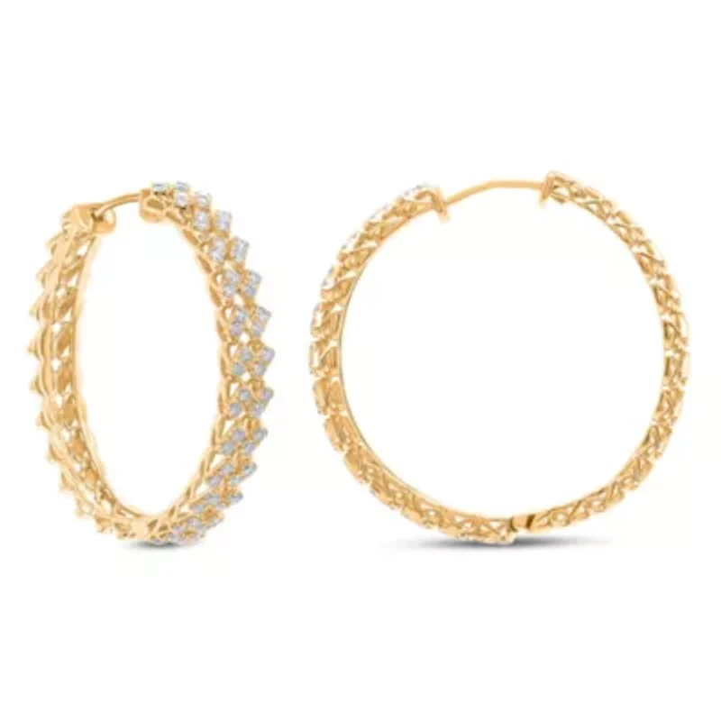 Lab Created Sterling Silver / Cttw Lab-Grown GH/SI2 Diamond Earrings
