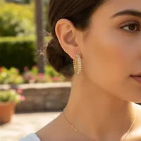 Lab Created Sterling Silver / Cttw Lab-Grown GH/SI2 Diamond Earrings