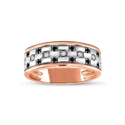 1/4CTW Diamond 14kt Gold Two Tone Pink Ring