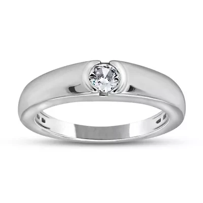 1/4CTW DIA 14K White Gold  Mens Ring