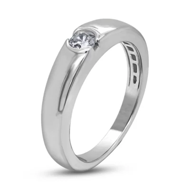 1/4CTW DIA 14K White Gold  Mens Ring