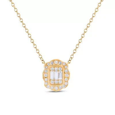 Lab Created Sterling Silver 1/3 Cttw Lab-Grown GH/SI2 Diamond Necklace