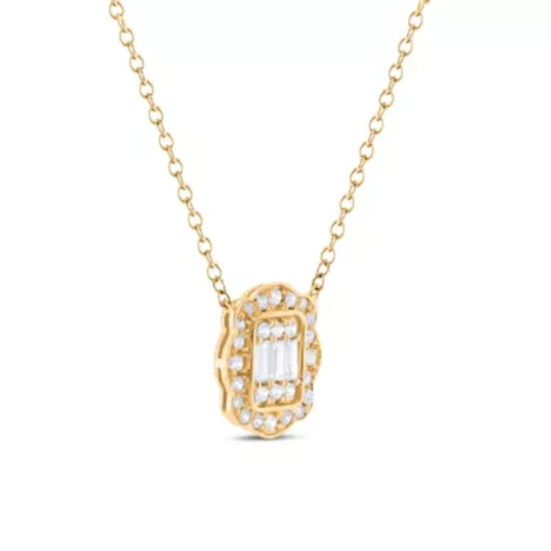 Lab Created Sterling Silver 1/3 Cttw Lab-Grown GH/SI2 Diamond Necklace