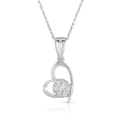 1/10CTW Diamond 14kt Gold White Pendant