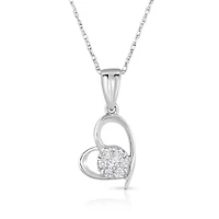1/10CTW Diamond 14kt Gold White Pendant