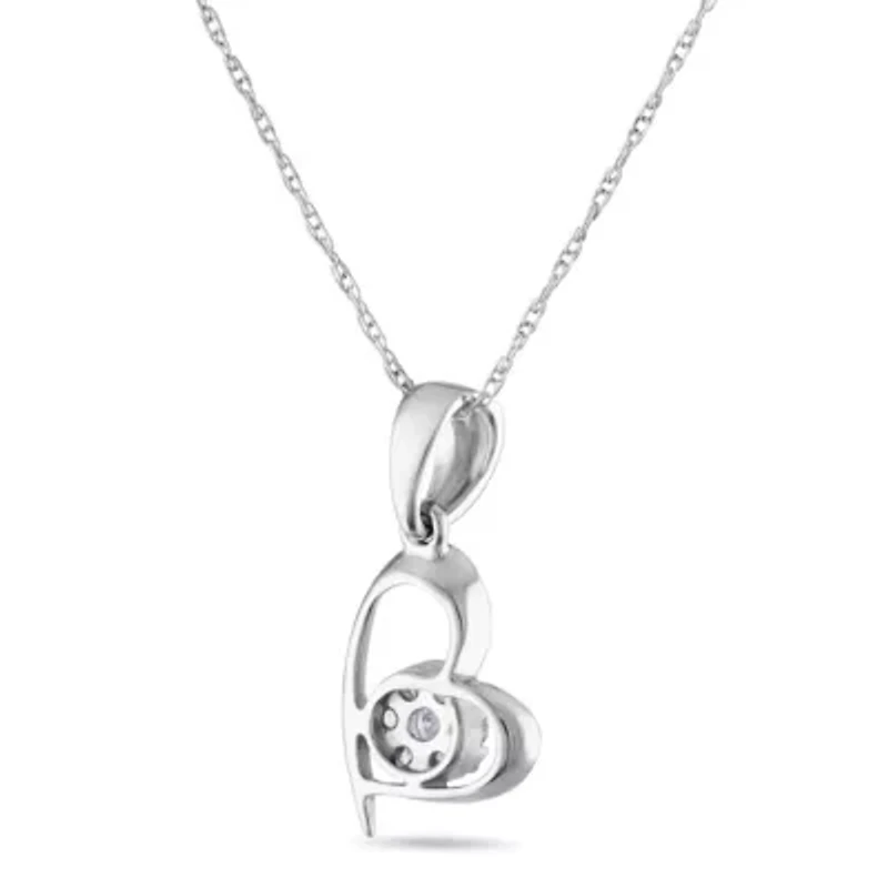 1/10CTW Diamond 14kt Gold White Pendant