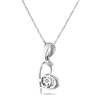 1/10CTW Diamond 14kt Gold White Pendant