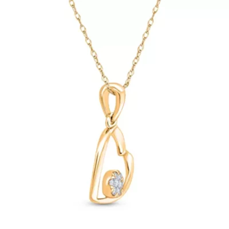 Lab Created Sterling Silver 1/20 Cttw Lab-Grown GH/SI2 Diamond Pendant