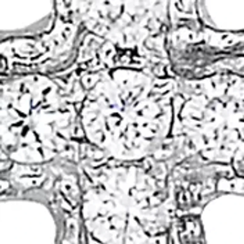 1/6 ct. t.w. Round-Cut Diamond Floral Tip Cross Pendant in 10K White Gold