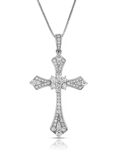 3/4 C.T.T.W Diamond 14K Cross Pendant