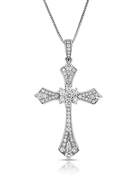 3/4 C.T.T.W Diamond 14K Cross Pendant