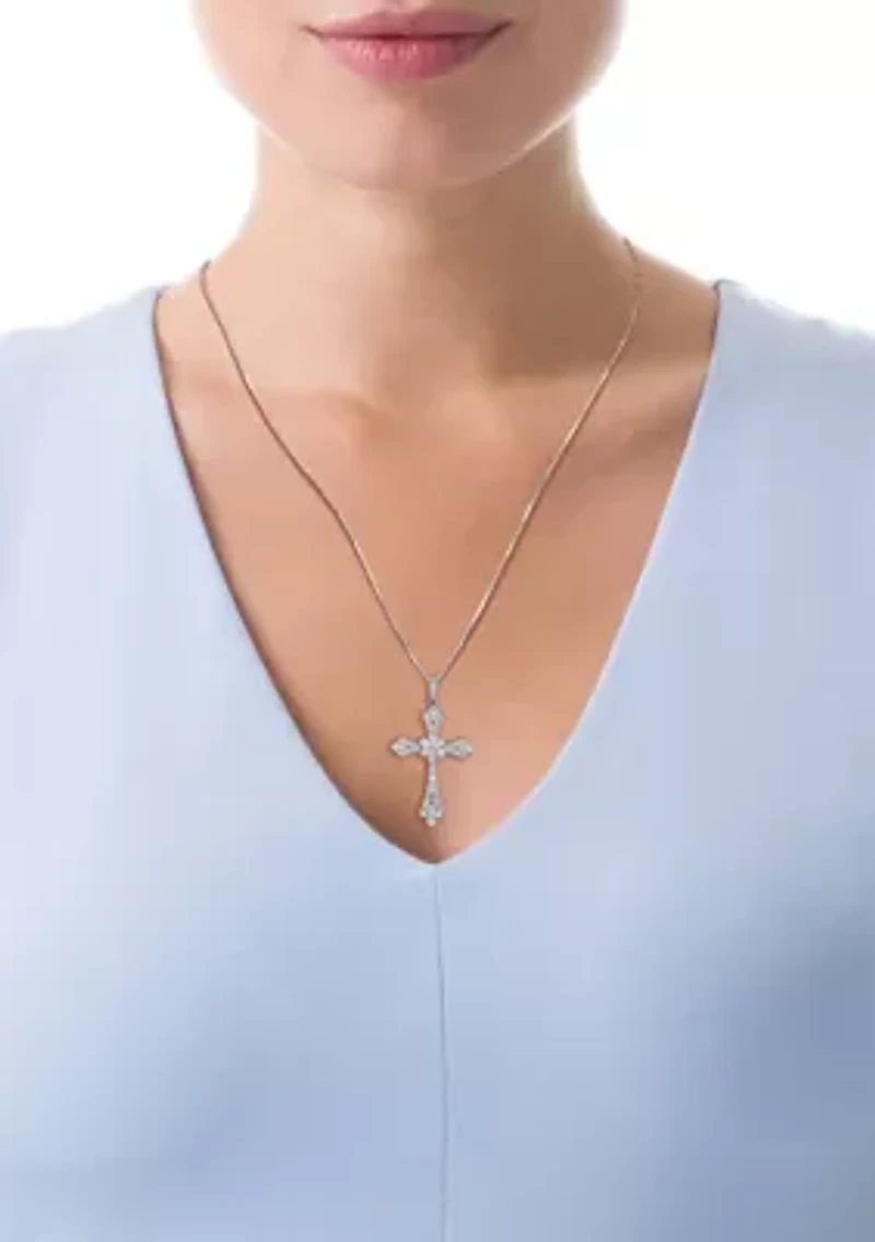 3/4 C.T.T.W Diamond 14K Cross Pendant