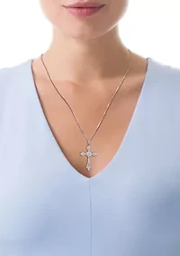 3/4 C.T.T.W Diamond 14K Cross Pendant