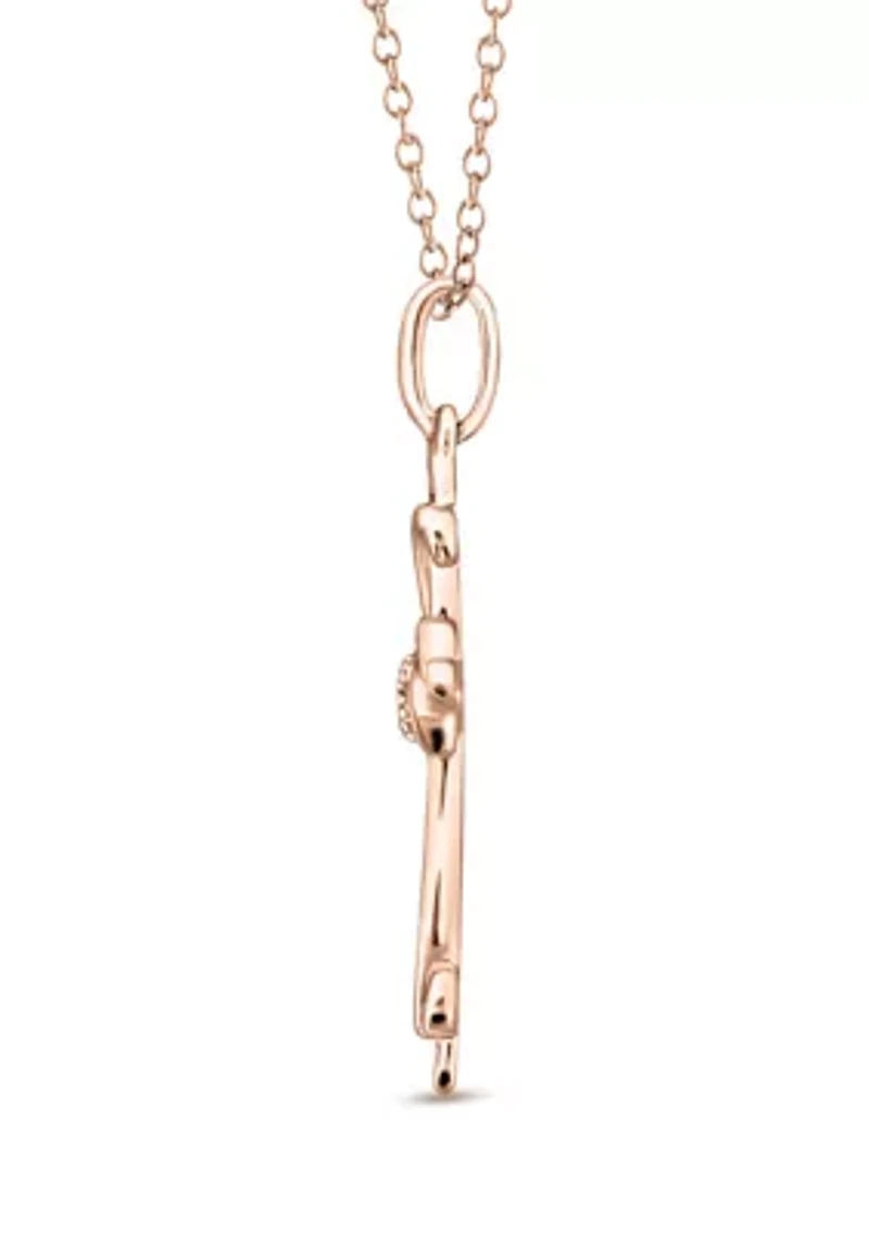 0.08 C.T.T.W Diamond 10K Cross Pendant