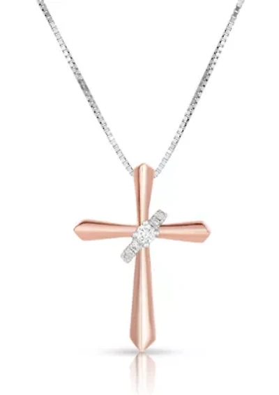 0.05 C.T.T.W Diamond 10K Cross Pendant