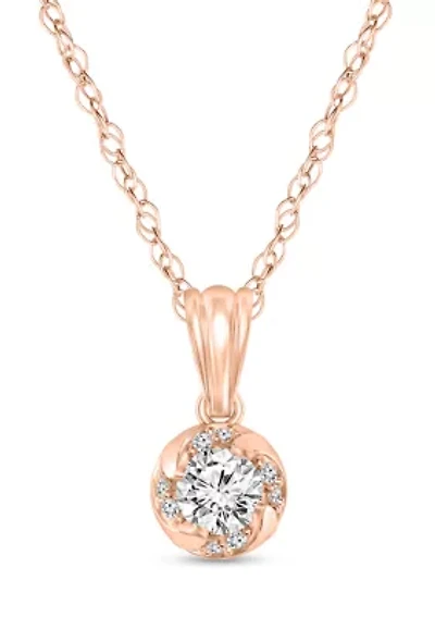 1/4 ct. t.w. Round-cut Diamond Fashion Pendant in 10K Rose Gold
