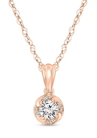 1/4 ct. t.w. Round-cut Diamond Fashion Pendant in 10K Rose Gold