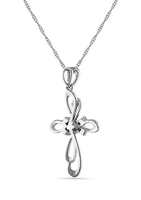 1/10 C.T.T.W Diamond 10K Cross Pendant