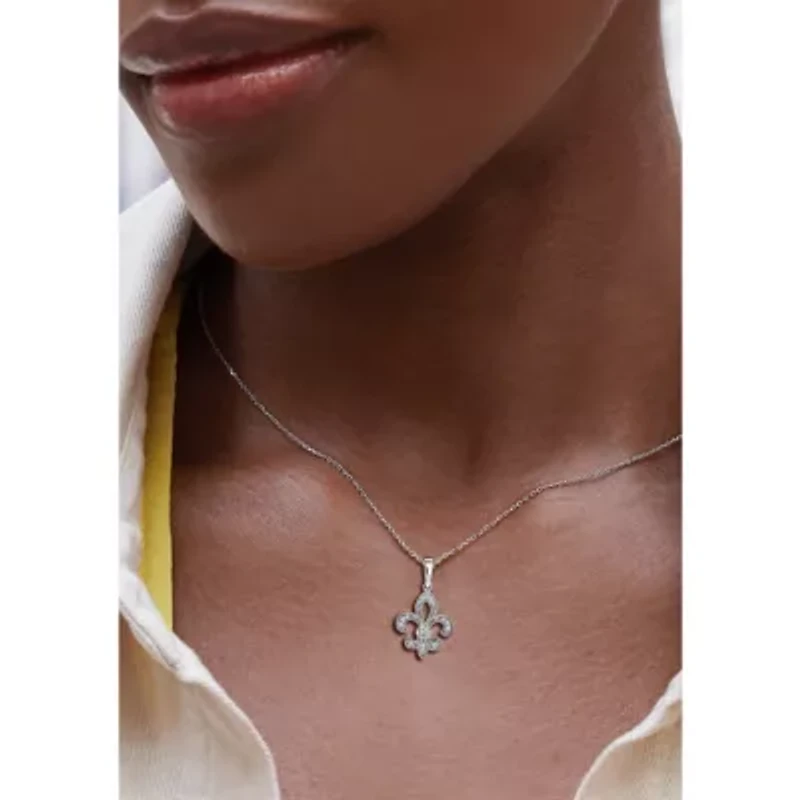 1/10CTW Diamond Sterling Silver White Pendant