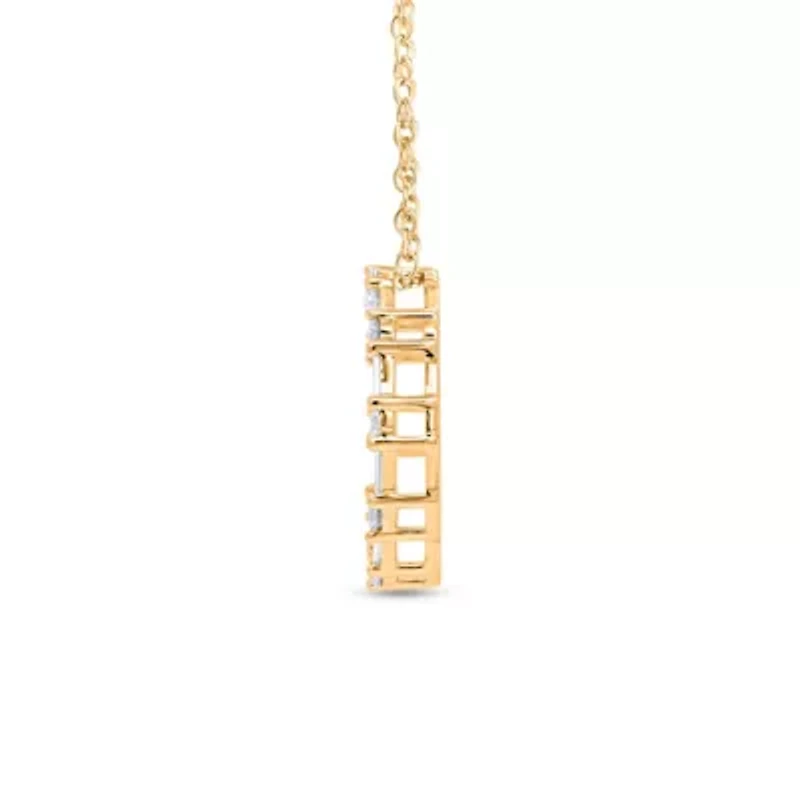 Lab Created Sterling Silver 1/ Cttw Lab-Grown GH/SI2 Diamond Pendant