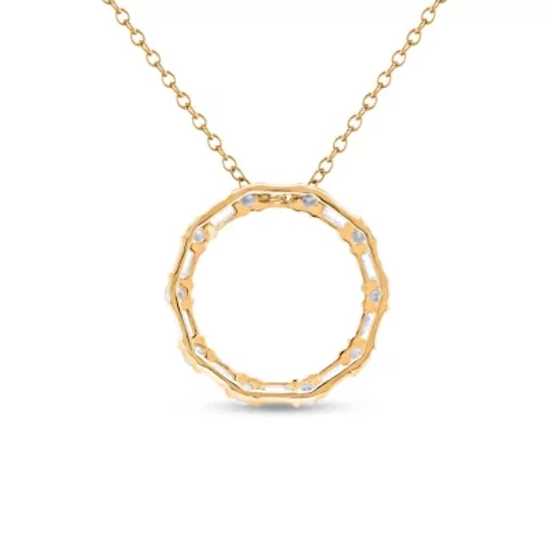 Lab Created Sterling Silver 1/ Cttw Lab-Grown GH/SI2 Diamond Pendant
