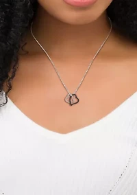 1/4 ct. t.w. Enhanced Black and White Diamond Double Heart Pendant in 10K White Gold