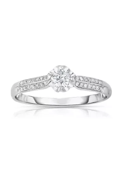 1/3 C.T.T.W Diamond 10Kt Gold Engagement Ring
