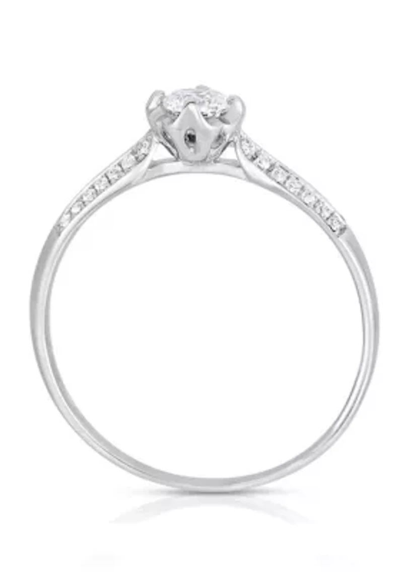 1/3 C.T.T.W Diamond 10Kt Gold Engagement Ring