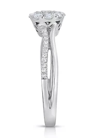 1/2 C.T.T.W Diamond 14Kt Gold Engagement Ring